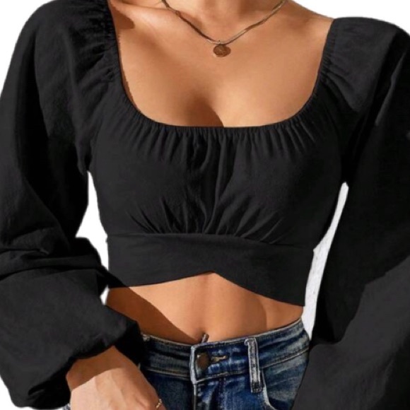 Woven crop top - Picture 1 of 2